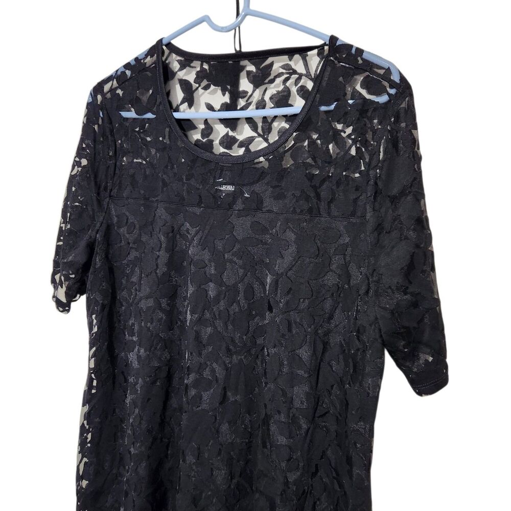 Nina Dress Size XL Black Knee Length Lined Sheer Short Sleeve.  New - Picture 3 of 10